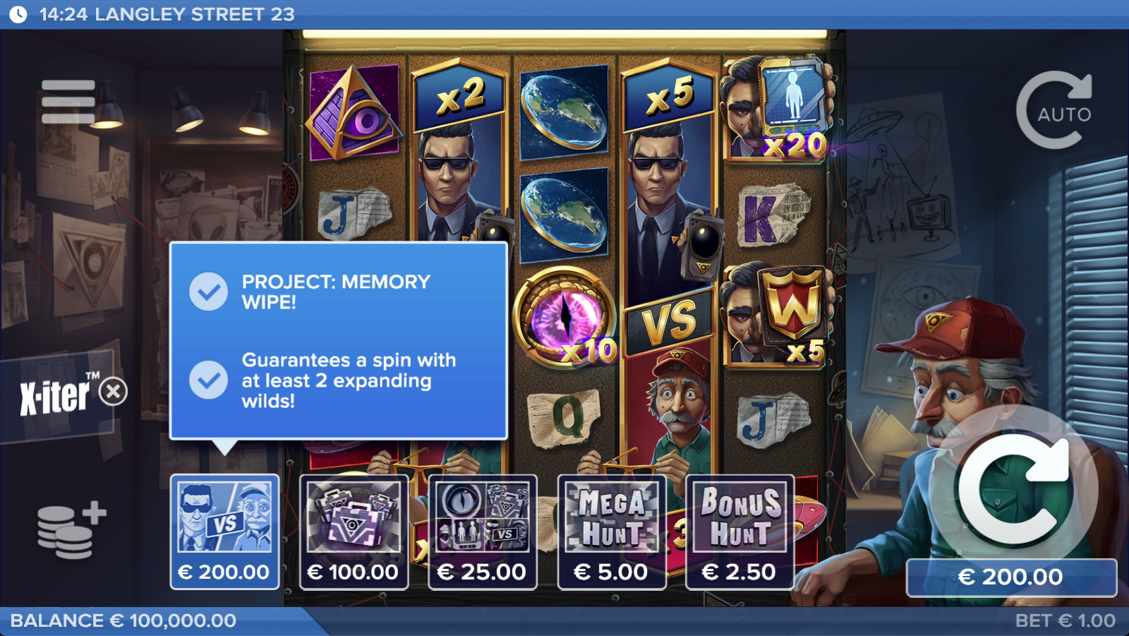 X-iter menu with Project Memory Wipe